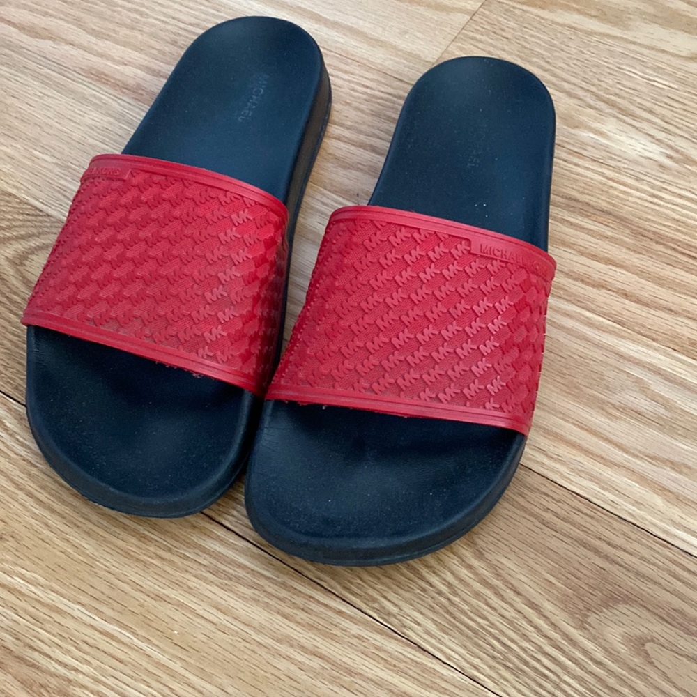 Red Michael kors slide